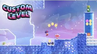 Super Mario Bros. Wonder Custom Level - Shoot n' Slide with Snowy Spikes