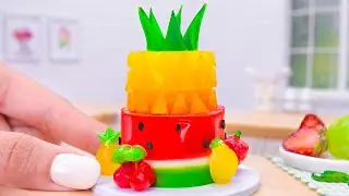 🍉DIY Fresh Miniature Jelly Fruit Decorating At Mini House 🍍 Satisfying Yummy Fruit Jelly Recipe ASMR