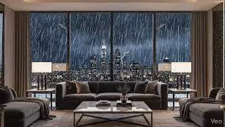 City Apartment Storm (10 Hours) | Distant Thunder & Rain Ambient Sounds for Sleep