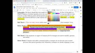 Bad & Better Thesis Statements- The list essay thesis