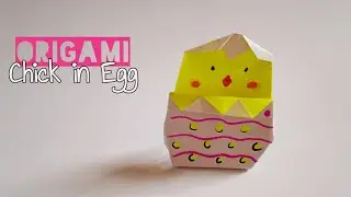 Origami Chick in Egg Tutorial | How to make easy paper chicken tutorial | DIY paper Egg craft idea