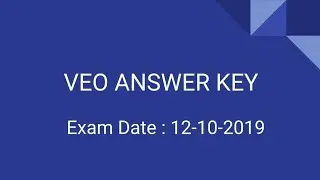 Today's VEO Exam Question Paper and Answers - Answer Key
