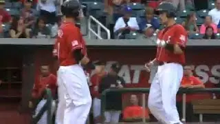 Dustin Garneau hits a homer for the Isotopes