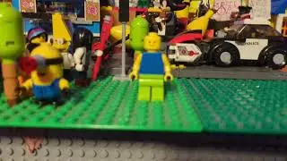 Lego Man gets pushed and falls in reality and dies