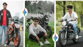 Boy and bike trending photo,, How to create a video Ajay Technical#viral #vidro