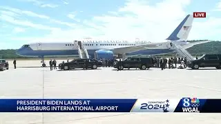 President Joe Biden arrives at Harrisburg International Airport