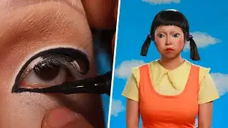 Squid Game Doll Makeup Look | Red Light, Green Light