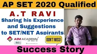 Success Story-A.T Ravi-APSET 2020 Qualified-Sharing His Experience & Suggestions #apset #tsset #net