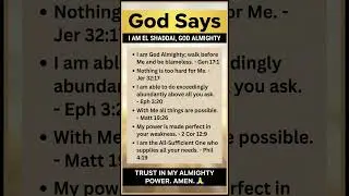God Says - I Am El Shaddai Prayer 🙏⚡ (God Almighty) #GodSays #ElShaddai #namesofgod