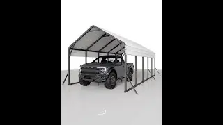 Massive 13x26x11 Ft Metal Carport &ndash; Ultimate Heavy Duty Shelter for Trucks, Boats & More!