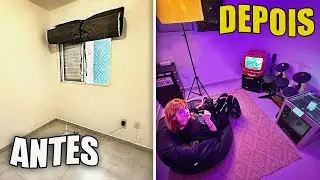 transformei meu quarto vazio em uma sala gamer