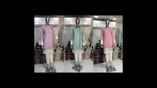 Zara Studio straight Tunic with Unique heavy Work Cigarette pant with pearl|| readymade Collection