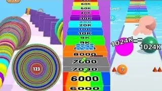 Ball Run Infinity (1024K) vs Level Up Circles vs Number Run & Merge Master Games #ballgamezone