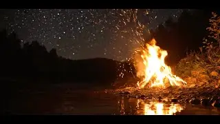 1 hour Campfire by the River &ndash; Relaxation & Anxiety Relief with Fire Sounds
