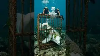 ❤️ Incredible Moment Divers Free Trapped Baby Dolphin #marinelife #heroes #shorts