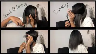 Trimming My Relaxed Hair (Search and Destroy Method Included)