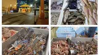 LONDON BILLINGSGATE FISH MARKET 2022 | 4am Morning Visits | Live Fishes |  CANARY WHARF. Poplar. UK