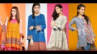 Stylish Lawn suits designs || Short kurti designs || Summer dresses 2018