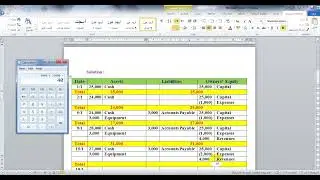 Exercise on Accounting Equation / تمرين علي المعادلة المحاسبية