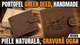 UNBOXING & REVIEW: Portofel HANDMADE din Piele Naturală Green Deed (Gravură Ogar)