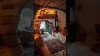 Snowstorm Night in a Wooden Cabin | Gentle Fire Crackles and Snow for Peaceful Rest ❄️🔥