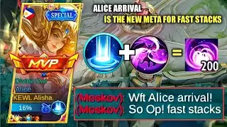 ALICE ARRIVAL IS THE NEW META FOR FAST STACKS AND ITEM!!!(PLS TRY) ENEMY SHOCKED😱-MLBB