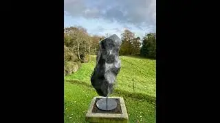 Black limestone study in form, #masonry #drilling #sculpture #interiordesign