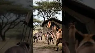 Can the pack of dogs drive the leopard away Watch the wild showdown #wildlife #nature #animals