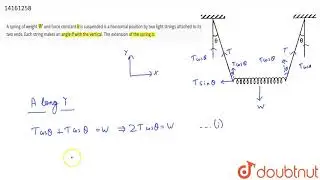 A spring of weight `W` and force constant `k` is suspended is a horizontal position