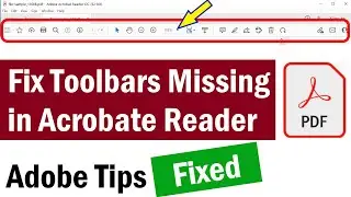 Fix Toolbars Missing In Adobe Reader  | How to Show or Hide PDF Toolbars in Adobe Acrobat Reader DC