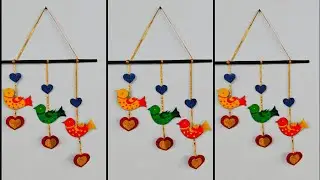 Easy and beautiful bird wall hanging using cardboard || cardboard craft idea 