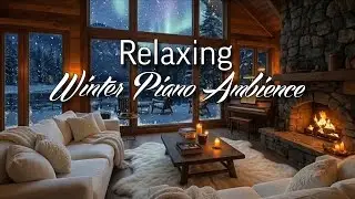 ⭐ Relaxing Winter Piano Ambience ❄ Cozy Fireplace & Snowfall