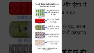 Top 5 Essential Medicines You Should Know 💊✅|#medicine #tablets #viral