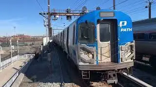 Amtrak, NJ Transit, and PATH trains at Harrison (1/16/2023)