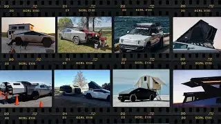 Twelve Tesla Cybertruck, Rivian & RV Camping Setup Tours