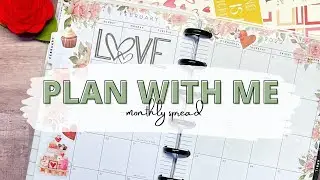 PLAN WITH ME - MINI HAPPY PLANNER - FEBRUARY MONTHLY SPREAD - PLANYTHING ALL YOU NEED IS LOVE