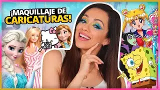 BOB ESPONJA, FROZEN, BARBIE, PRINCESAS DE DISNEY Y MAS: Maquillaje usando productos DE FANTASIA!