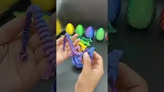 JOD&reg; 4PCS 3D Printed Dragon Eggs with Crystal Dragon Inside &ndash; Articulated Fidget Toys, Easter#3d