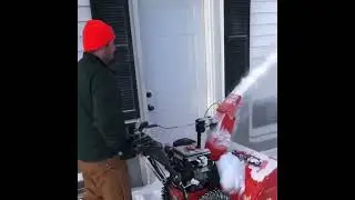 Man Clearing Snow with Powerful Snow Blower#snowblower #snowremoval #winter #snowclearing