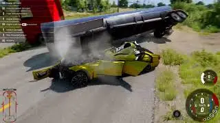 Porsche VS Trailer Truck Beamng drive Crash Test | Gameplay Axel Garage