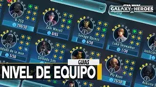 GALAXY OF HEROES : COMO DIFERENCIAR EL NIVEL DE EQUIPO