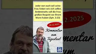 Tagestext - 2025.12.28 - Jeder von euch soll seine Frau lieben #wachtturm #zeugenjehovas