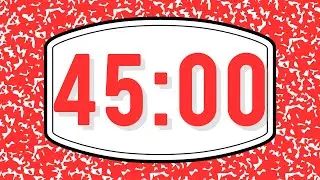 45 MINUTE RED NOTEBOOK 📓 COUNTDOWN TIMER | NO MUSIC | DIGITAL ALARM | EMBED-FRIENDLY