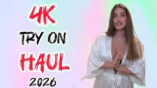 4K Try-On Haul | 4K Transparent cleaning  & Lingerie Chic Mesh Dress Try On haul