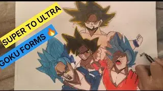 Goku four Forms Drawing | Ultra Instinct to Super Saiyan 🔥