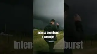 Intenso downburst ripreso dalla dash cam 😳 #stormchasers #storm #pazziperilmeteogoriziano #downburst