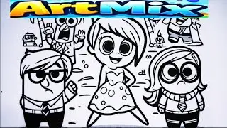 Inside Out Coloring Pages / Joy / Anxiety / Anger /
