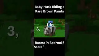 Minecraft Mob Baby Husk Riding a Rare Brown Panda RAREST #shorts #minecraft #minecraftmob #trending