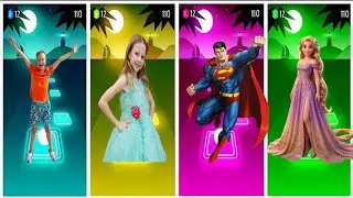 Tiles Hop - Niki and Vlad 🆚 Like Nastya 🆚 Super Spiderman 🆚 Rapunzel 🎶 Tiles Hop EDM Rush
