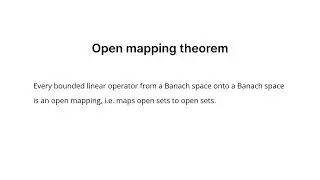 Open mapping theorem (Functional Analysis)